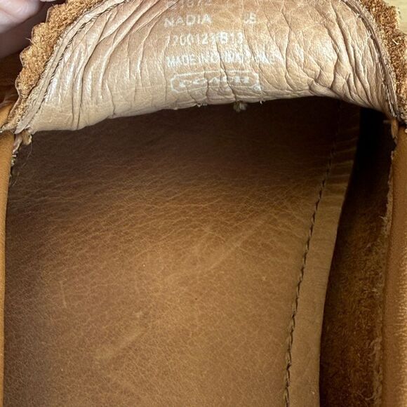 Coach Tan Leather Moccasins with Tassels - Picture 6 of 7